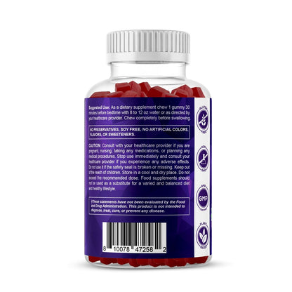 Vitamatic Zuckerfreies Melatonin 30mg pro Gummibärchen - 60 Portionen - 60 Vegetarische Gummibärchen - Nicht gewohnheitsbildendes Nahrungsergänzungsmittel (60er Packung mit 1)
