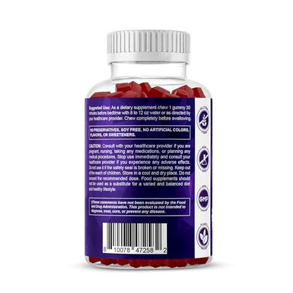 Vitamatic Zuckerfreies Melatonin 30 mg pro Gummibärchen - 60 Portionen - 60 vegane Gummibärchen - Nicht gewohnheitsbildendes Nahrungsergänzungsmittel (60 Stück)