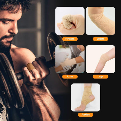 OK TAPE Selbsthaftende Kohäsive Bandage - 12er-Pack, 2" x 5 Yards, Nicht gewebte selbstklebende Bandage für Daumen, Finger, Handgelenk, Knöchel, Tierverband (Gemischte Farben)