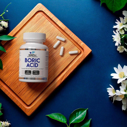 Simpli Supplements Borsäure-Zäpfchen für Frauen 600 mg – 60 Stück | Unterstützt das vaginale pH-Gleichgewicht | Intimpflege | Hilft, Frische zu bewahren und Gerüche zu kontrollieren