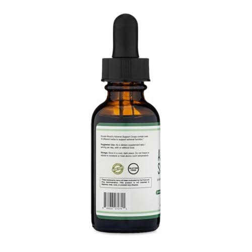Adrenal Support Ergänzung (Flüssige Tropfen) - 10 Bio Adaptogene gegen Nebennieren-Erschöpfung (Monatsvorrat) Cortisol-Manager zur Stresslinderung