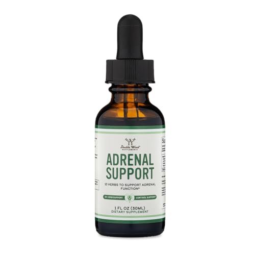 Adrenal Support Ergänzung (Flüssige Tropfen) - 10 Bio Adaptogene gegen Nebennieren-Erschöpfung (Monatsvorrat) Cortisol-Manager zur Stresslinderung
