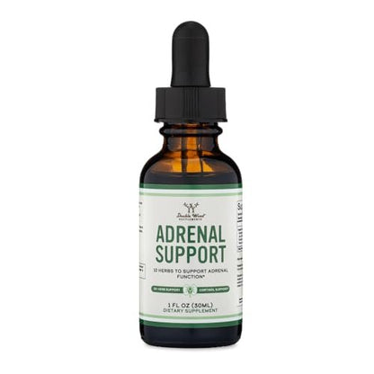 Adrenal Support Ergänzung (Flüssige Tropfen) - 10 Bio Adaptogene gegen Nebennieren-Erschöpfung (Monatsvorrat) Cortisol-Manager zur Stresslinderung
