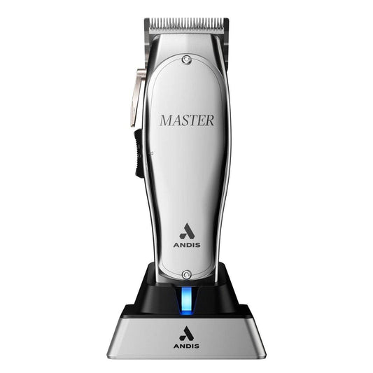 Andis 12660 Professioneller Haarschneider Master, kabelgebunden/kabellos, verstellbare Klinge aus Kohlenstoffstahl, Silber