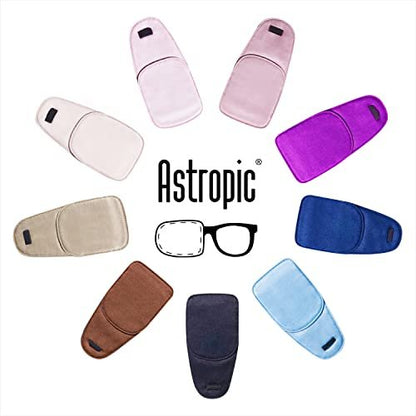 Astropic Seiden-Augenklappe für Erwachsene und Kinder, Brille zum Abdecken eines Auges (Medium, Khaki)