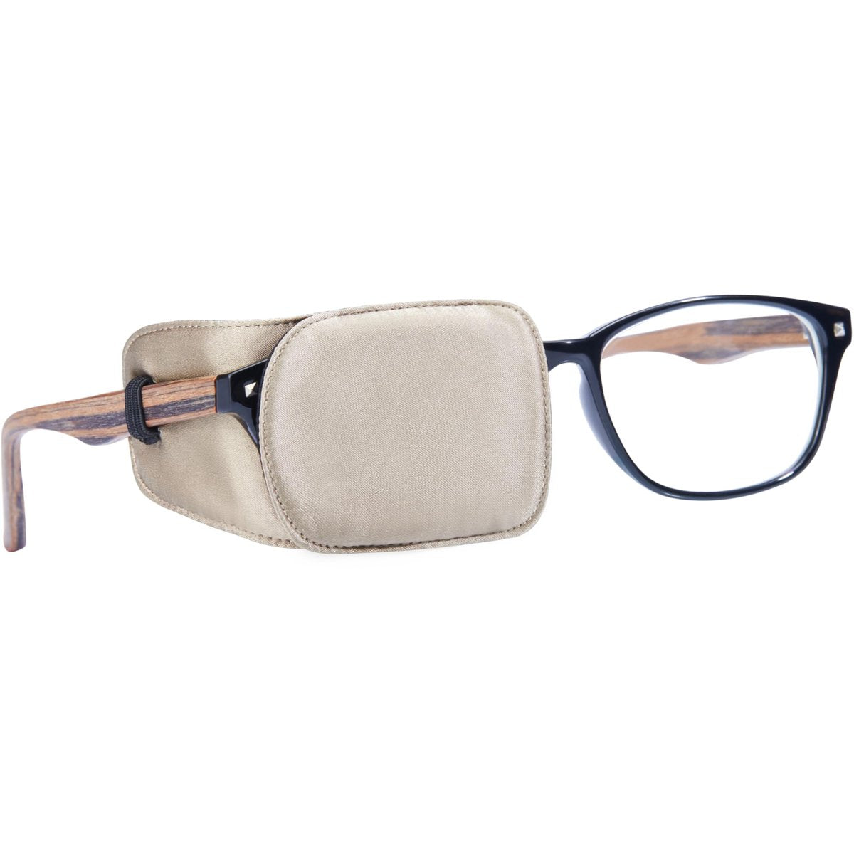 Astropic Seiden-Augenklappe für Erwachsene und Kinder, Brille zum Abdecken eines Auges (Medium, Khaki)
