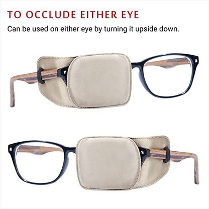 Astropic Seiden-Augenklappe für Erwachsene und Kinder, Brille zum Abdecken eines Auges (Medium, Khaki)