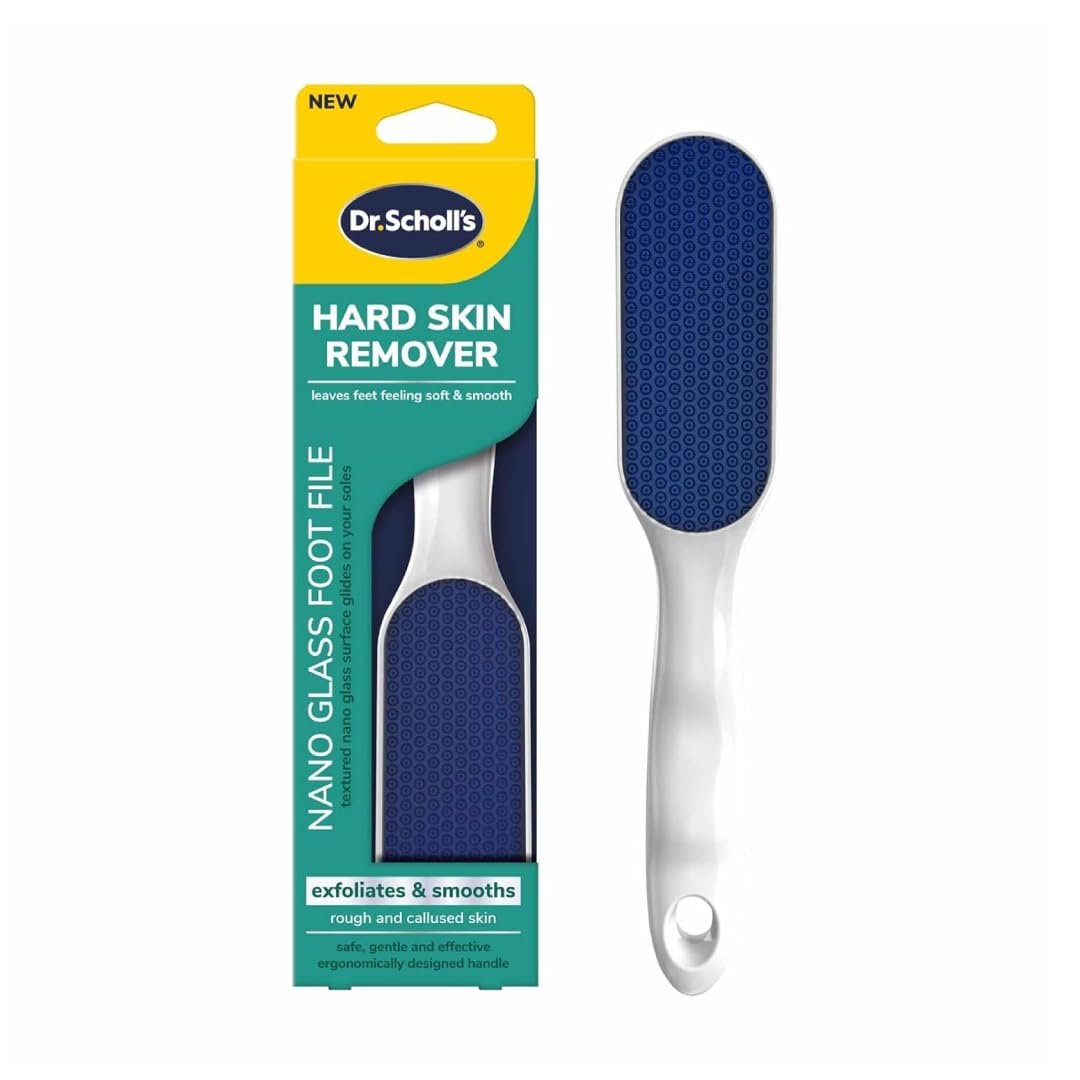 Dr. Scholl's Hornhautentferner Nano-Glas-Fußfeile – Fußschwielentferner, langlebiger Fußschrubber, abgestorbene Haut entfernen, hygienisches Pediküre-Werkzeug, langlebiger Fußpuffer, weiche glatte Füße