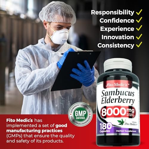 FITO MEDIC'S Lab Holunderbeeren Kapseln, Sambucus Nigra, 180 Kapseln