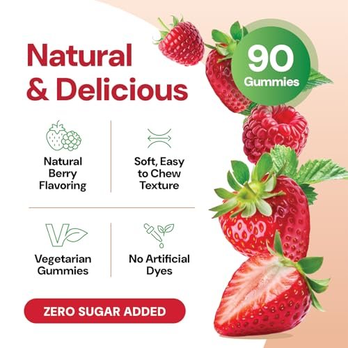 YUM-V'S Präbiotische Faser-Gummis für Erwachsene & Kinder - 5g Verdauungshilfe - Keto-freundliches tägliches Ballaststoffpräparat für Frauen & Männer (90 Stück)