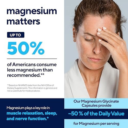 VitaUp Magnesiumglycinat 200mg – Hergestellt in den USA, hoch bioverfügbar, Nicht-GVO-Magnesium für Entspannung, Tiefschlaf, Knochen & Herz – 200mg pro Portion, 120 vegane Kapseln