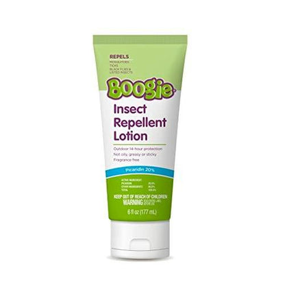 Boogie Insektenschutz Lotion gegen Mücken, Zecken & Fliegen – 177 ml – DEET-freier Mückenschutz – bis zu 14 Stunden Schutz – Duftfrei