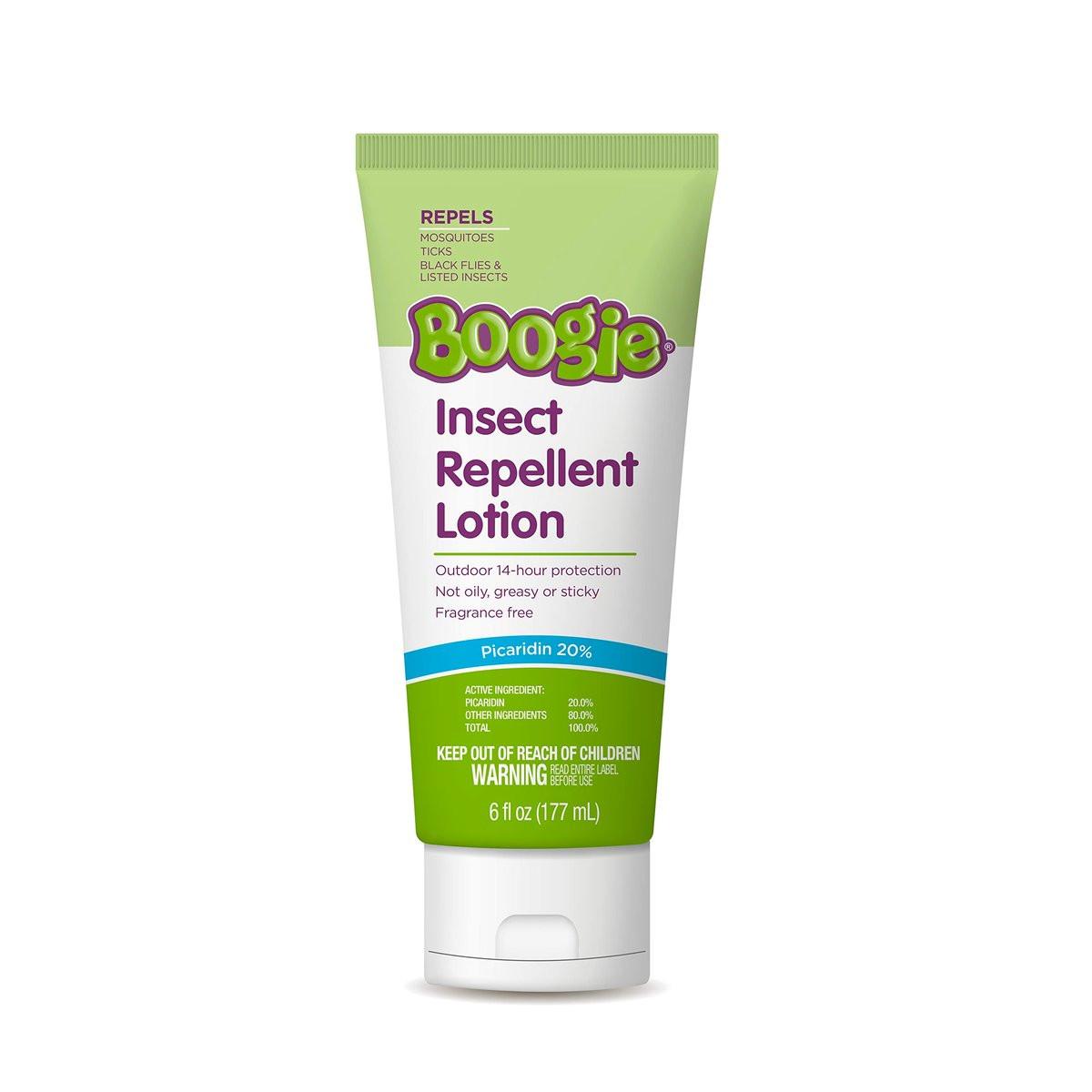 Boogie Insektenschutz Lotion gegen Mücken, Zecken & Fliegen – 177 ml – DEET-freier Mückenschutz – bis zu 14 Stunden Schutz – Duftfrei