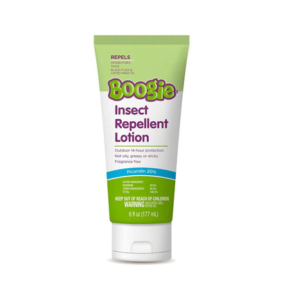 Boogie Insektenschutz Lotion gegen Mücken, Zecken & Fliegen – 177 ml – DEET-freier Mückenschutz – bis zu 14 Stunden Schutz – Duftfrei