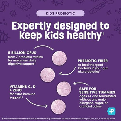 Physician's CHOICE Probiotika für Kinder - 7 verschiedene Stämme, organische Präbiotika, Vitamine & Mineralien - klinisch untersuchter L. Rhamnosus GG - Unterstützung für Immunsystem & Verdauung - Ohne Zucker oder künstliche Farbstoffe