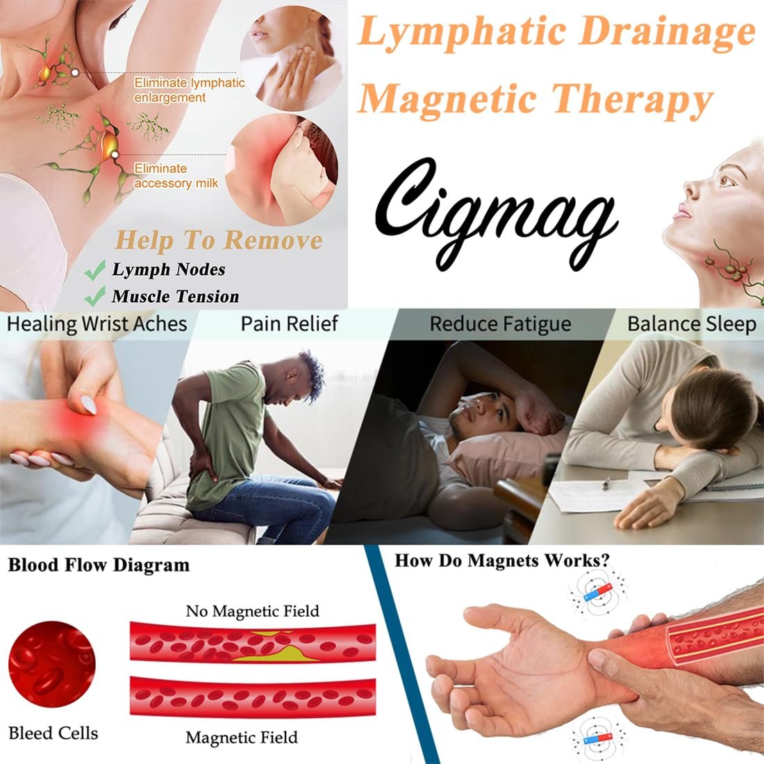 Cigmag 3X Kupferarmband für Herren – Triple Ultra-Stärke Magnete, reines Kupfer magnetisches Armband & Ring-Set mit verstellbarem Werkzeug