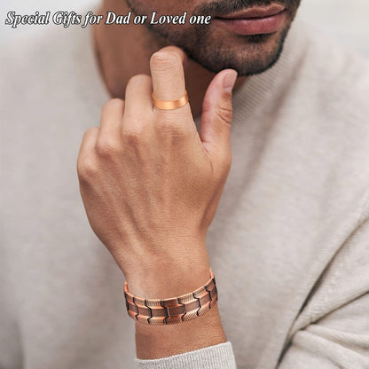 Cigmag 3X Kupferarmband für Herren – Triple Ultra-Stärke Magnete, reines Kupfer magnetisches Armband & Ring-Set mit verstellbarem Werkzeug