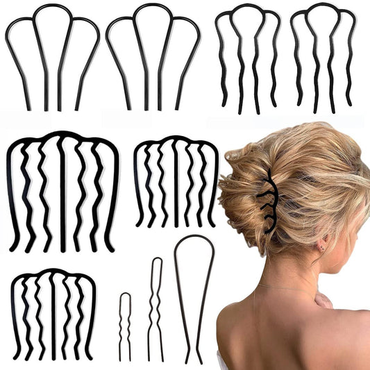 10 Stück U-förmige Haarkämme für Hochsteckfrisuren - French Twist Haarspangen Vintage Haarnadeln für Frauen und Mädchen
