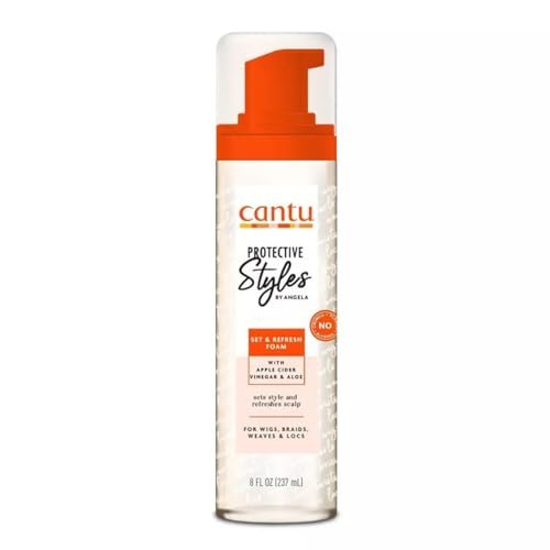 Cantu Protective Styles by Angela Set & Refresh Foam mit Apfelessig & Aloe Vera, 237 ml