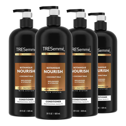 TRESemmé Botanique Nourish Spülung mit 100% natürlicher Kokosmilch und Aloe Vera – 4er-Pack (4 x 28 Fl Oz)