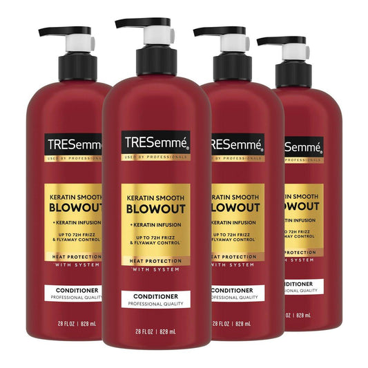 TRESemmé Keratin Smooth Conditioner 4er-Pack für krauses Haar, mit Lamellar-Discipline-Technologie, 4 x 828 ml