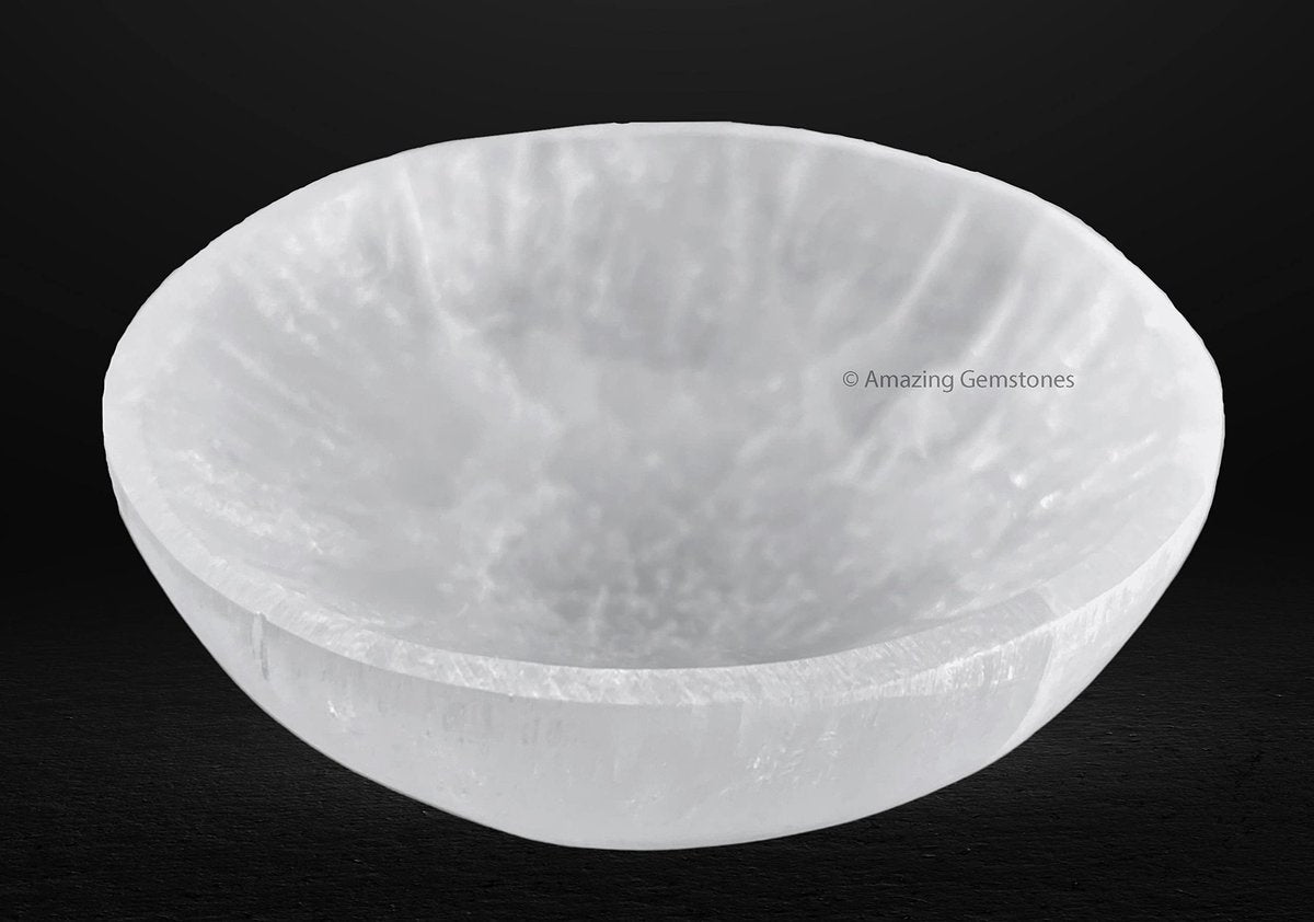 Selenit-Schale zur Kristallreinigung – Runde Selenit-Aufladeplatte 7,6 cm
