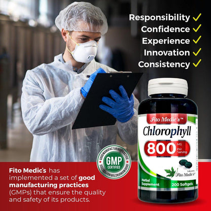 FITO MEDIC'S Lab Chlorophyll Supplement – 200 Kapseln, Chlorophyll-Kapseln