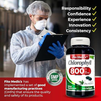 FITO MEDIC'S Lab Chlorophyll Supplement – 200 Kapseln, Chlorophyll-Kapseln