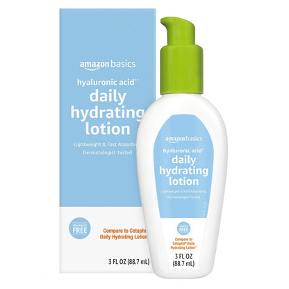Amazon Basics Hyaluronsäure Gesichtsfeuchtigkeitscreme, Feuchtigkeitsspendend, Ölfrei, Duftfrei, Dermatologisch getestet, 3 Fl Oz (1er-Pack)