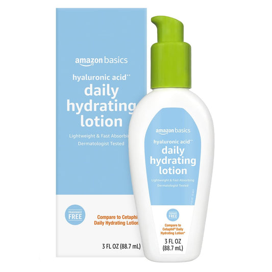 Amazon Basics Hyaluronsäure Gesichtsfeuchtigkeitscreme, Feuchtigkeitsspendend, Ölfrei, Duftfrei, Dermatologisch getestet, 3 Fl Oz (1er-Pack)