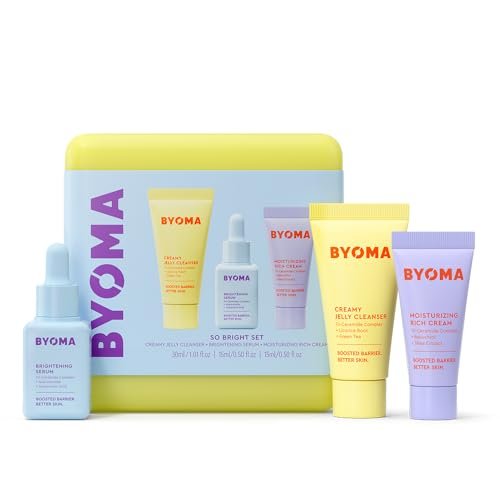 BYOMA So Bright Set – Aufhellendes Hautpflege-Set für strahlendere Haut: Reiniger, Serum & Feuchtigkeitscreme (30ml, 15ml, 15ml)