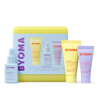 BYOMA So Bright Set – Aufhellendes Hautpflege-Set für strahlendere Haut: Reiniger, Serum & Feuchtigkeitscreme (30ml, 15ml, 15ml)