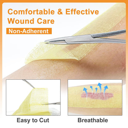 CARBOU Medical Xeroform Petrolatum Dressing 5" x 9" (25 Stück) – Nicht haftende Gaze-Pads für Wundversorgung, Verbrennungen, Schürfwunden, Hauttransplantate & chirurgische Einschnitte