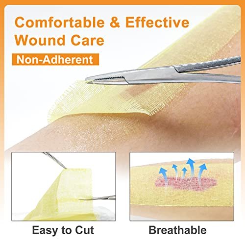 CARBOU Medical Xeroform Petrolatum Dressing 5" x 9" (25 Stück) – Nicht haftende Gaze-Pads für Wundversorgung, Verbrennungen, Schürfwunden, Hauttransplantate & chirurgische Einschnitte