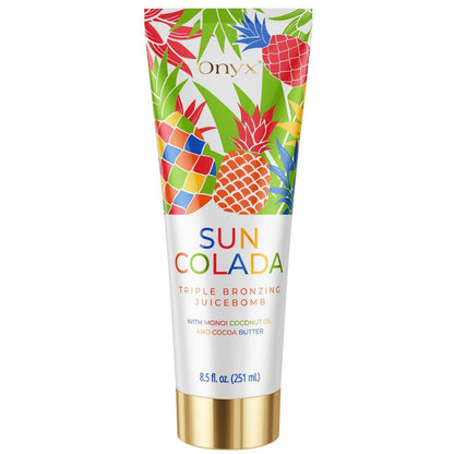 Onyx Suncolada Triple Bronzing Lotion für Sonnenbank - Bräunungsbeschleuniger mit Bronzer für dunkle Indoor-Bräune | Anti-Aging, feuchtigkeitsspendend, streifenfrei | 250 ml