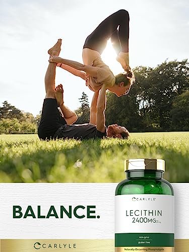 Carlyle Lecithin Nahrungsergänzungsmittel | 2400 mg | 240 Weichkapseln | mit natürlich vorkommendem Phospholipid | Non-GMO, Glutenfrei