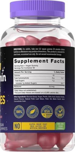 Carlyle Melatonin 2,5 mg Gummis | 90 Stück | Beerengeschmack | Vegan, Nicht-GVO, Glutenfrei