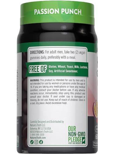 Nature's Truth Horny Goat Weed Gummis | 60 Stück | mit Maca-Wurzel | Vegan, Non-GMO & Glutenfrei | Passionsfrucht-Geschmack
