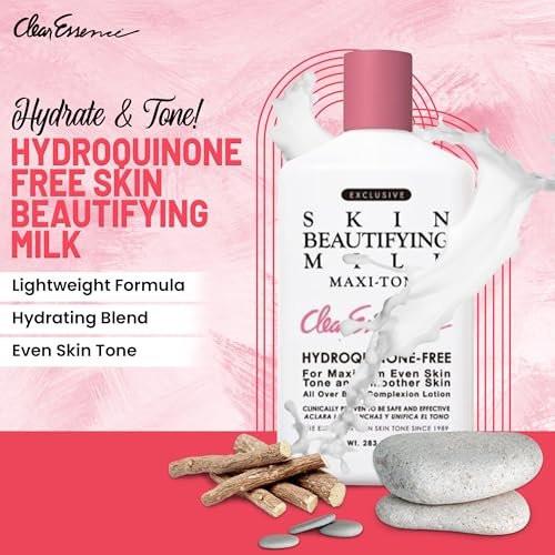Clear Essence Exclusive Skin Beautifying Milk Maxi-tone Lotion – Feuchtigkeitsspendende Körperlotion für trockene Haut ohne Hydrochinon (295 ml)