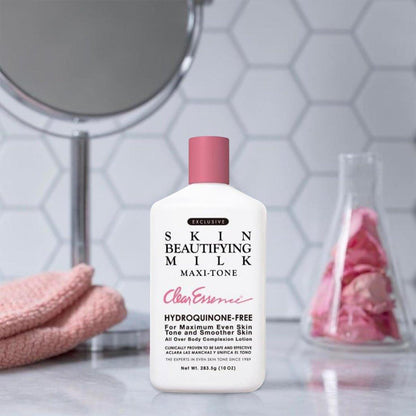 Clear Essence Exclusive Skin Beautifying Milk Maxi-tone Lotion – Feuchtigkeitsspendende Körperlotion für trockene Haut ohne Hydrochinon (295 ml)