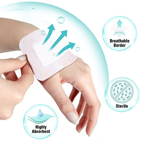 General Medi Sterile Inselverband mit Kleberand – 50 Stück, 10 x 10 cm Mullkompressen, Wundversorgungspad mit Kleberand – steril, weich & hochsaugfähig, medizinische Wundauflage