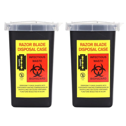 TorSor 2er-Pack Sharps-Behälter zur Entsorgung von Klingen, Spritzen, Nadeln – Biohazard-Abfallbehälter für den professionellen und privaten Gebrauch (2 Stück)