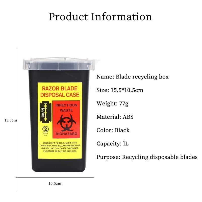 TorSor 2er-Pack Sharps-Behälter zur Entsorgung von Klingen, Spritzen, Nadeln – Biohazard-Abfallbehälter für den professionellen und privaten Gebrauch (2 Stück)