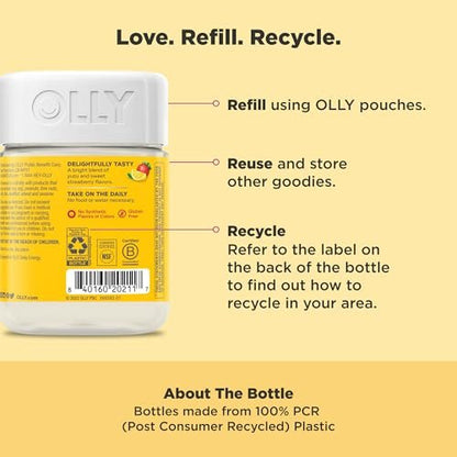 OLLY Extra Strength Daily Energy Gummies – Koffeinfreie Energie-Gummibärchen mit Vitamin B12, CoQ10 und Goji-Beere, 60 Stück (30-Tage-Vorrat)