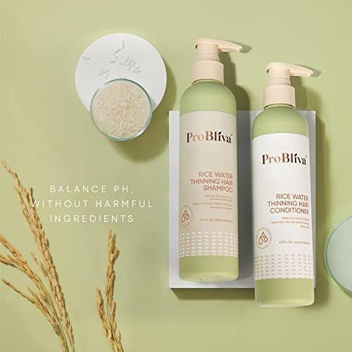 ProBliva Reiswasser Shampoo & Conditioner Set – Anti-Haarausfall, Haardichte & Wachstum (Reis Shampoo und Conditioner (Grün), 2 x 260 ml)