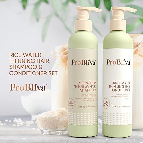 ProBliva Reiswasser Shampoo & Conditioner Set – Anti-Haarausfall, Haardichte & Wachstum (Reis Shampoo und Conditioner (Grün), 2 x 260 ml)