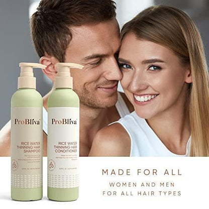ProBliva Reiswasser Shampoo & Conditioner Set – Anti-Haarausfall, Haardichte & Wachstum (Reis Shampoo und Conditioner (Grün), 2 x 260 ml)
