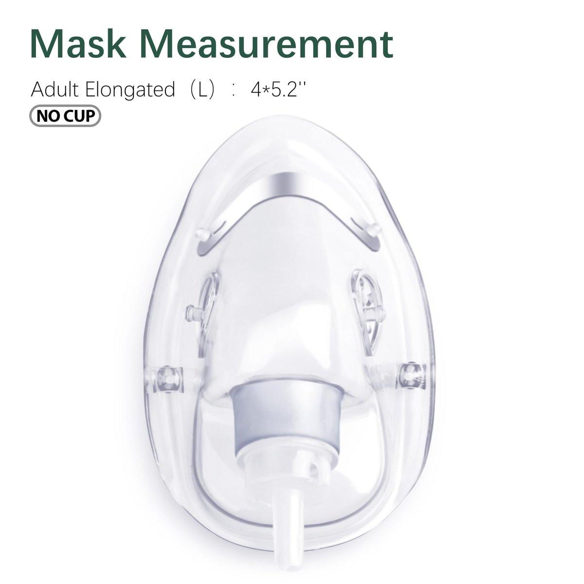 ANSNF 2er-Pack Sauerstoffmaske für Erwachsene mit 2 m Schlauch und verstellbarem elastischem Band – Größe M+L (Transparent) – OHNE BECHER