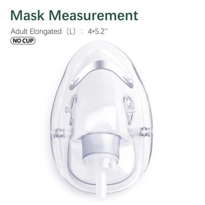 ANSNF 2er-Pack Sauerstoffmaske für Erwachsene mit 2 m Schlauch und verstellbarem elastischem Band – Größe M+L (Transparent) – OHNE BECHER