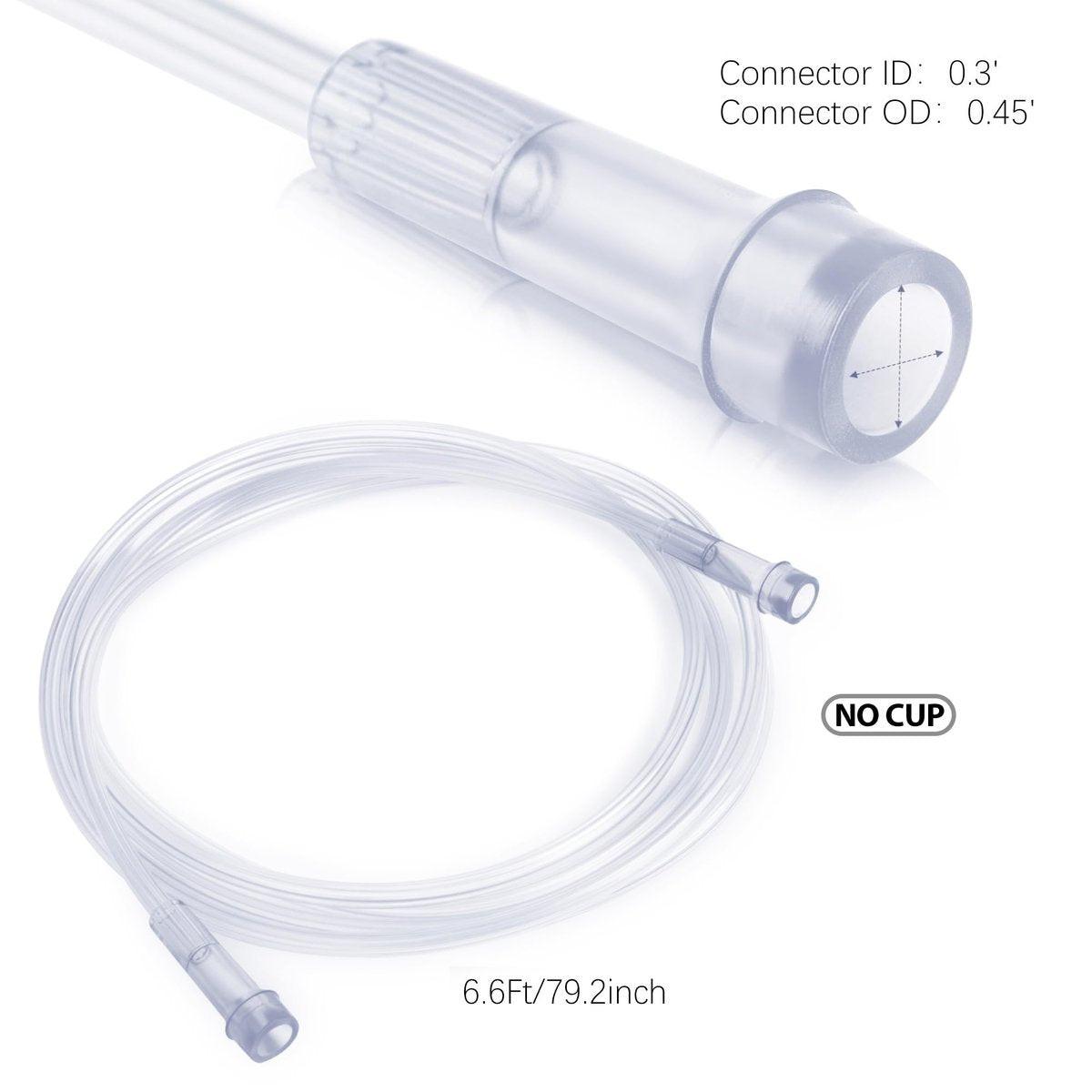 ANSNF 2er-Pack Sauerstoffmaske für Erwachsene mit 2 m Schlauch und verstellbarem elastischem Band – Größe M+L (Transparent) – OHNE BECHER